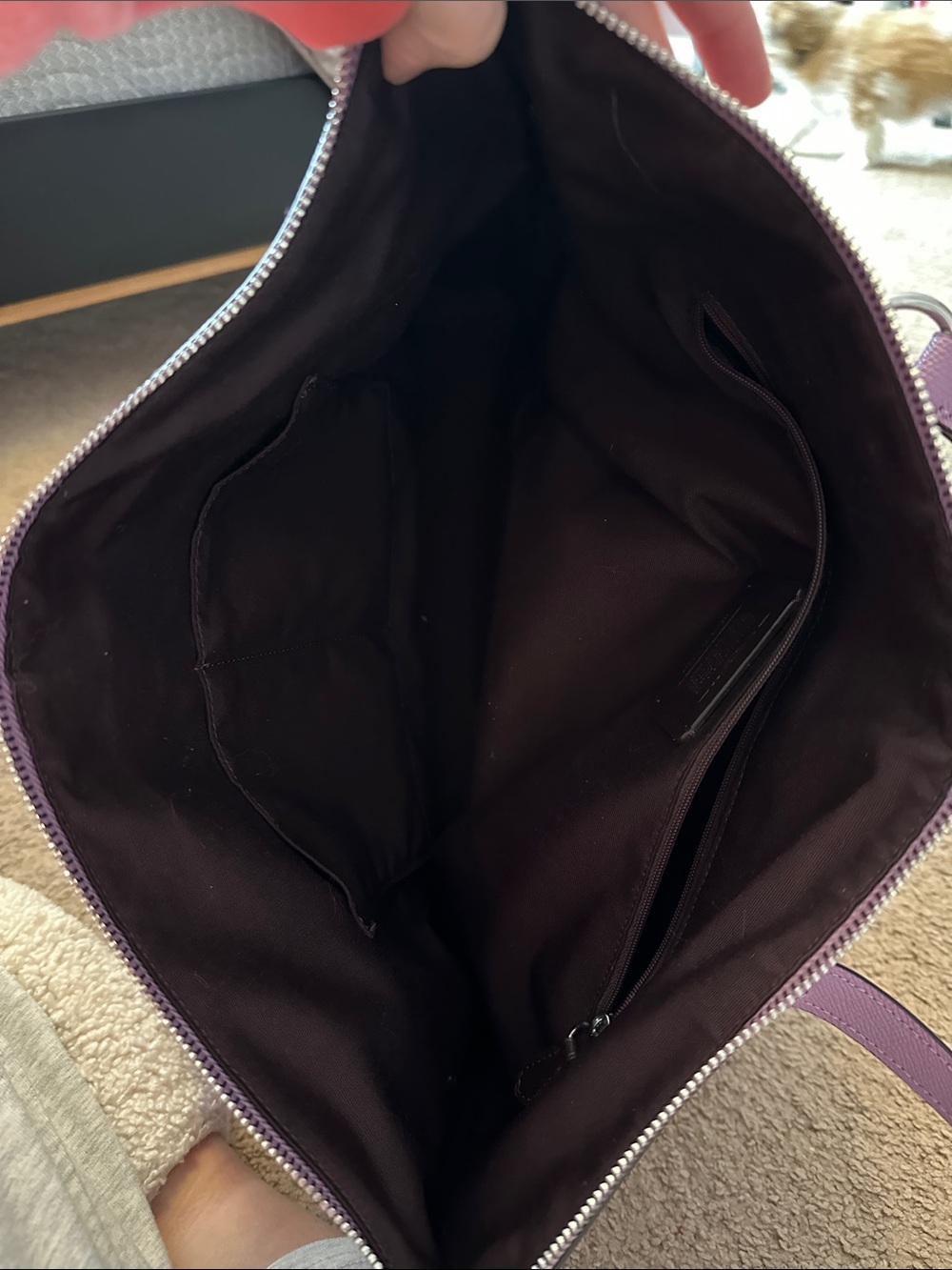 Coach Lilac Leather Tote Bag - Picture 5 of 9